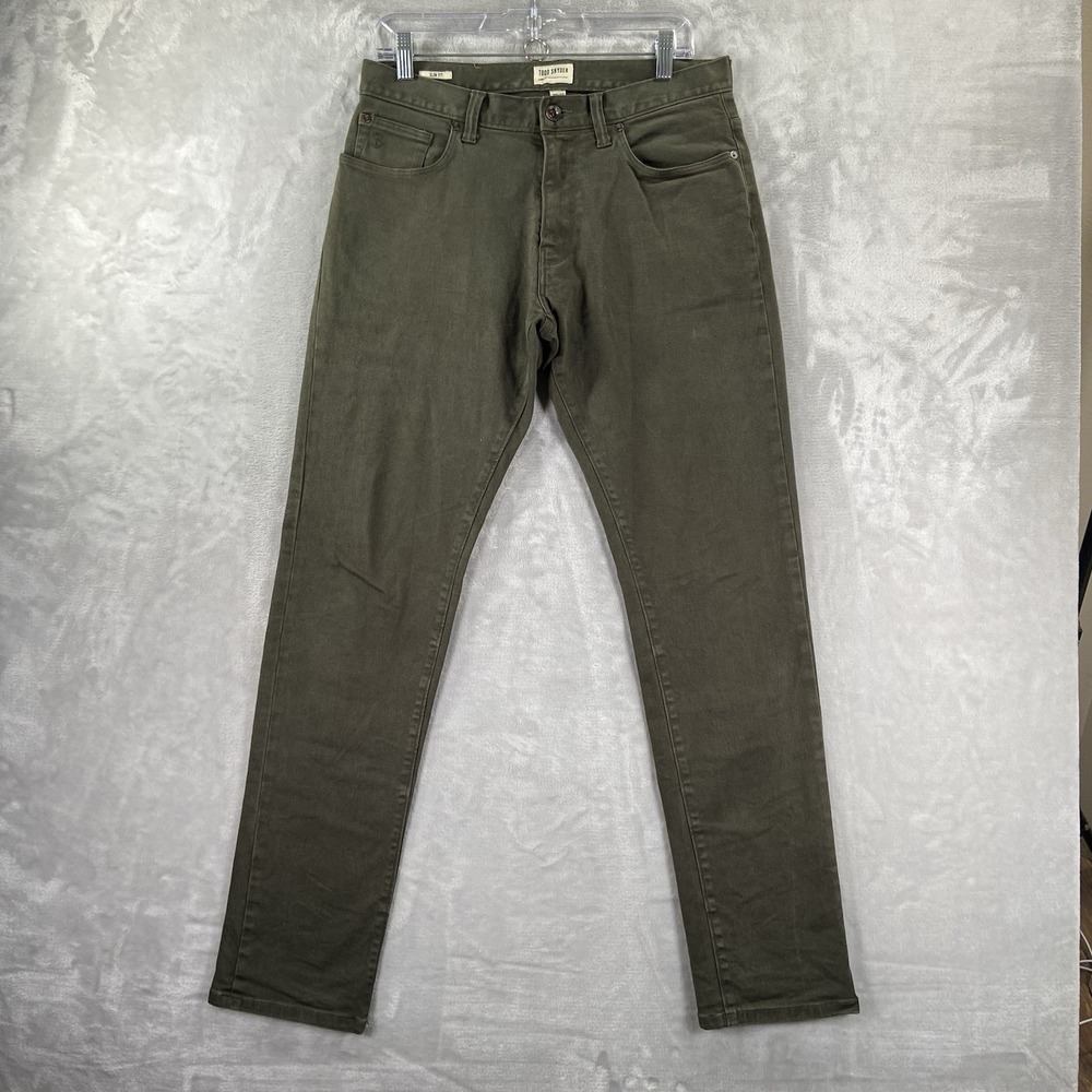 Todd Snyder Jeans Mens 30x32 Slim Fit Stretch 5-Pocket Denim Green Low Rise